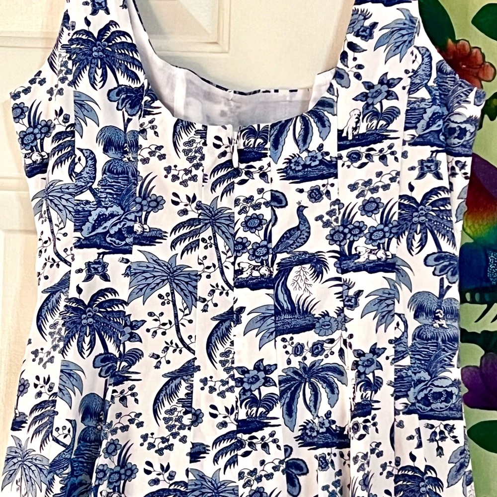 🌺🎉HP🎉🌺 NWT Staud Wells Mini Dress Blue Toile - Picture 14 of 16